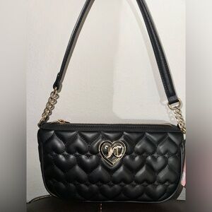 Juicy Couture Black Flawless Shoulder Bag Heart Interlock